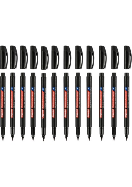 Permanent Marker (Asetat) Kalem M 1,0 Siyah (Black) 12'li Set