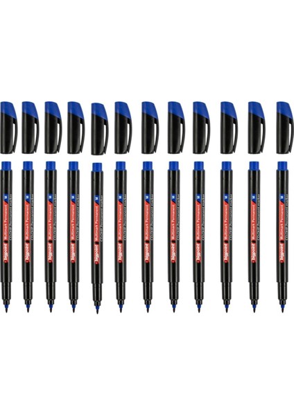 Permanent Marker (Asetat) Kalem M 1,0 Mavi 12'li Set