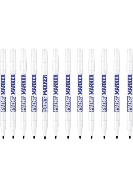 Paint Marker Fine Kalem 1-2 mm Siyah - Black 12'li Set