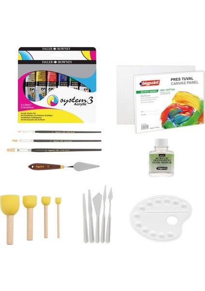 System 3 Akrilik Boya Profesyonel Seti 6X22ML