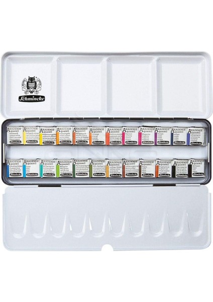 Akademie Sulu Boya Aquarell Metal Kutu Yarım Tablet 24'lü Set fiyatları