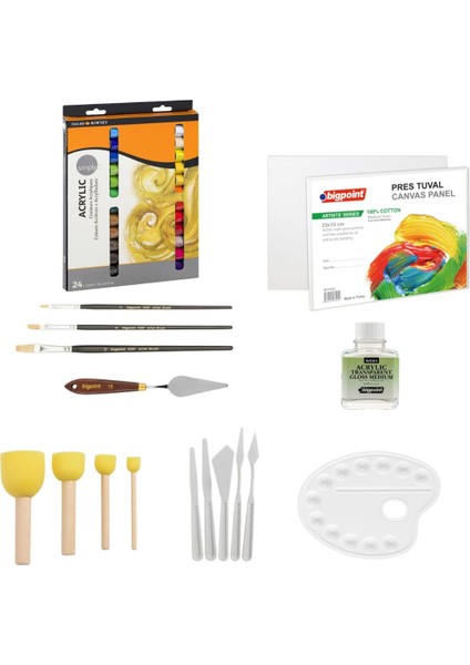 Simply Akrilik Boya Profesyonel Seti 24X12ML