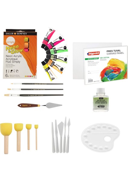 Neon Akrilik Boya Profesyonel Seti 12ML 6 Renk