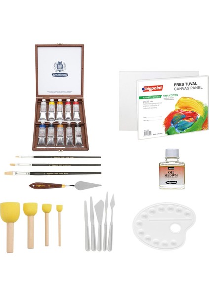 Mussini Ahşap Kutu Yağlı Boya Profesyonel Seti 10X35ML