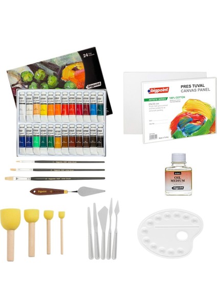 Yağlı Boya Profesyonel Seti 12 ml Tüp x 24 Renk