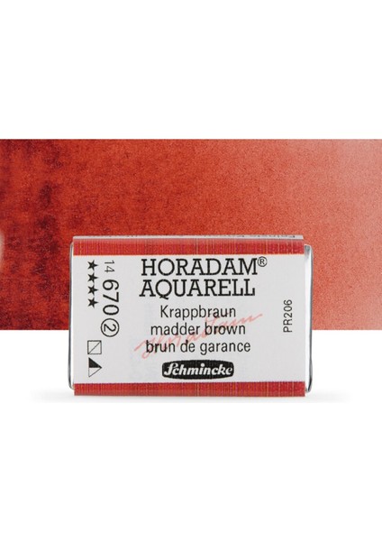 Horadam Aquarell Tam Tablet Sulu Boya Madder Brown 670 S.2