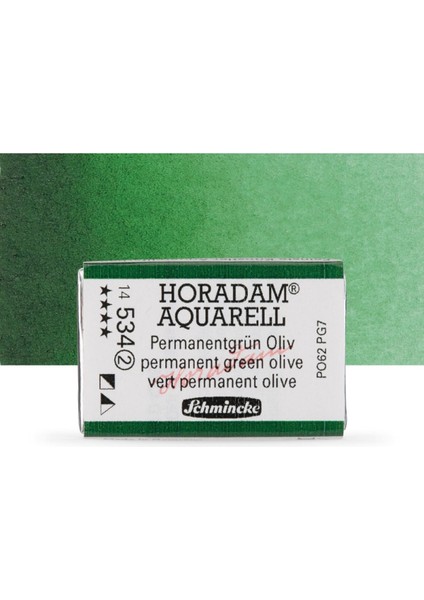 Horadam Aquarell Tam Tablet Sulu Boya Permanent Green Olive 534 S.2