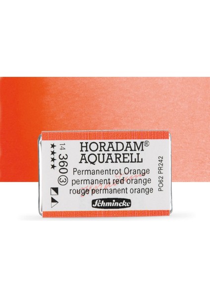 Horadam Aquarell Tam Tablet Sulu Boya Permanent Red Orange 360 S.3