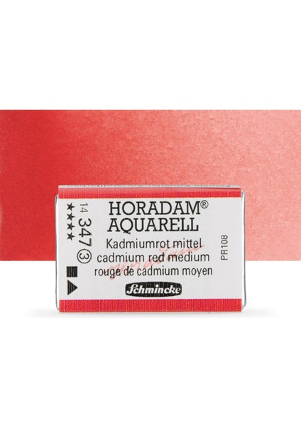 Horadam Aquarell Tam Tablet Sulu Boya Cadmium Red Middle 347 S.3