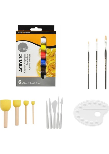 Simply Akrilik Boya Başlangıç Seti 6X12ML