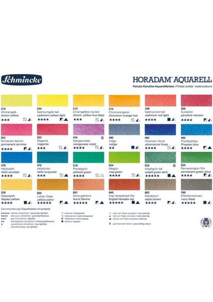 Horadam Aquarell Sulu Boya 24'lü Metal Set (Yarım Tablet) indirimleri