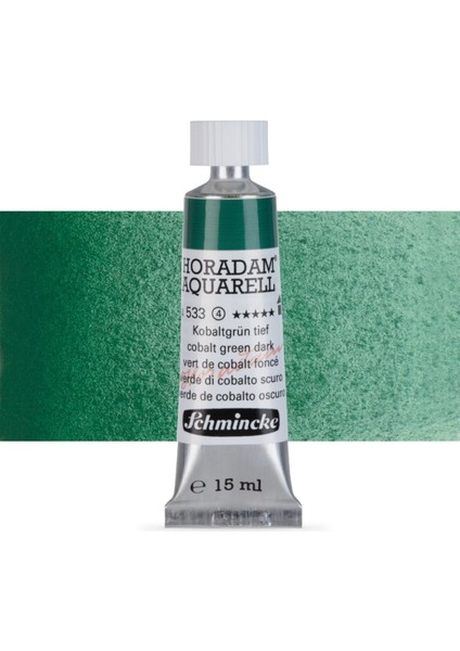 Horadam Aquarell Tube Tüp Sulu Boya 15ML Cobalt Green Dark 533 S.4