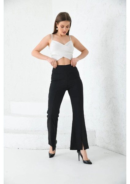 Ispanyol Paça Ekstra Rahat Şık Yırtmaç Detaylı Tayt fiyatları