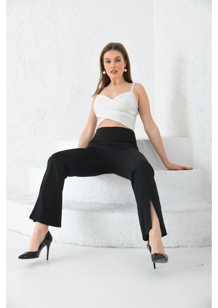 Ispanyol Paça Ekstra Rahat Şık Yırtmaç Detaylı Tayt modelleri