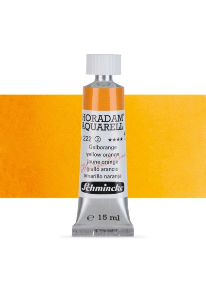 Horadam Aquarell Tube Tüp Sulu Boya 15ML Yellow Orange 222 S.2