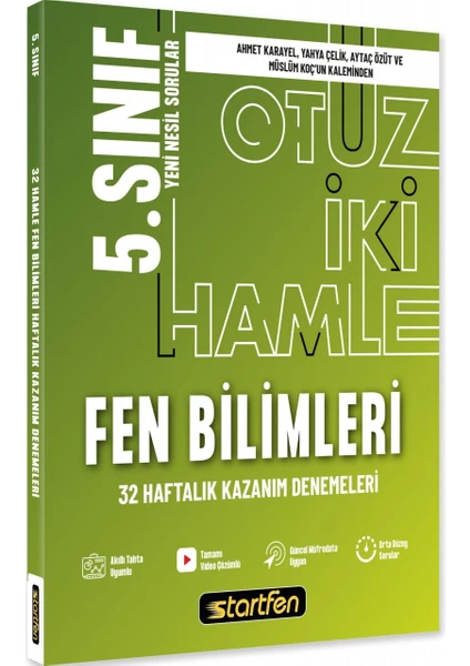 Startfen Yayınları 5. Sınıf 32 Hamle Fen Bilimleri Haftalık Kazanım Denemeleri