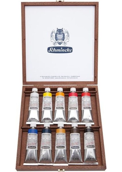 Mussini Ahşap Kutu Yağlı Boya Seti 10X35ML