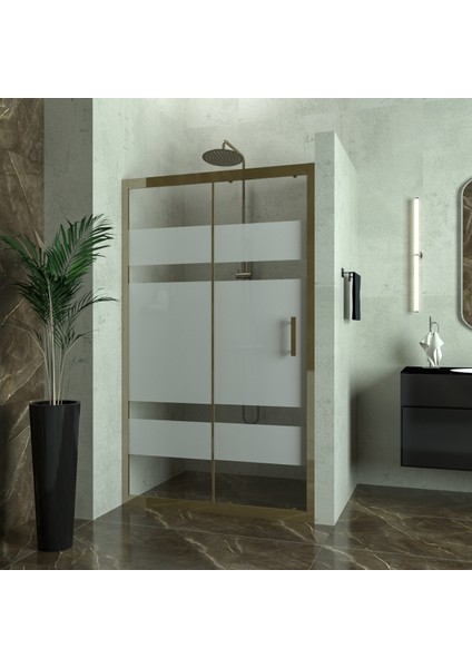 Bronze Capello 6mm Kumlamalı Cam 1 Sabit 1 Sürgü Iki Duvar Arası Duşakabin