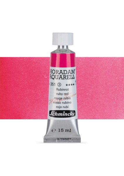 Horadam Aquarell Tube Tüp Sulu Boya 15ML Ruby Red 351 S.3