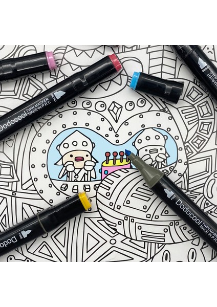 48’li Çift Uçlu Touch Marker Art Tasarım Keçeli Kalem Seti Çantalı Taşınabilir Ithal Ürün