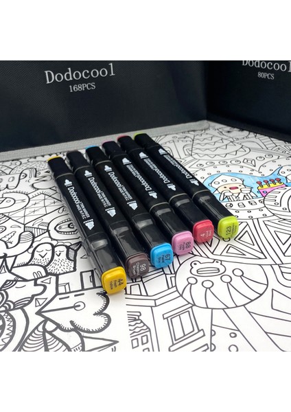48’li Çift Uçlu Touch Marker Art Tasarım Keçeli Kalem Seti Çantalı Taşınabilir Ithal Ürün