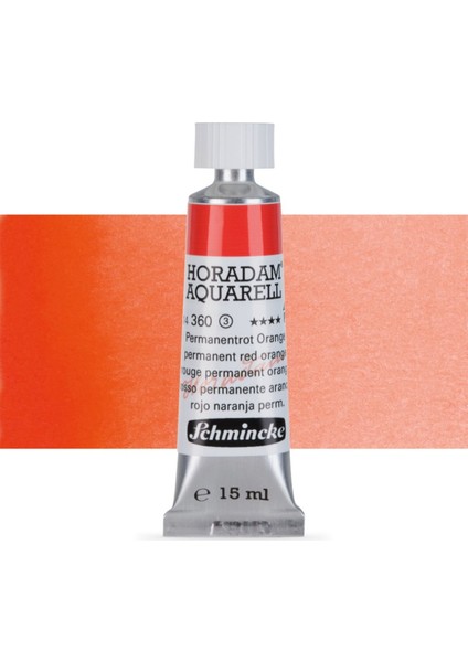 Horadam Aquarell Tube Tüp Sulu Boya 15ML Permanent Red Orange 360 S.3