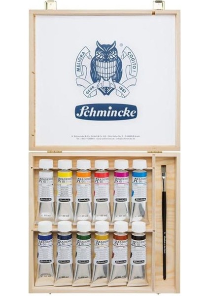 Akademie Ahşap Kutu Yağlı Boya Seti 12 x 60 ml