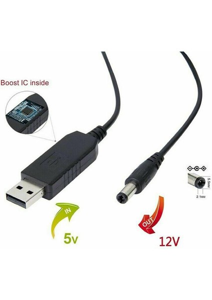 4322 5V To 12V Dc USB Voltaj Yükseltici Çevirici Adaptör Kablosu