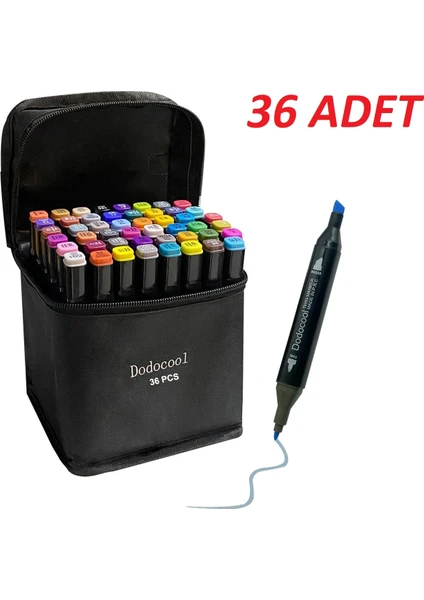 Touch Marker Art Çift Uçlu 36 Adet Kalem Seti Çantalı Premium Keçeli Boyama Kalemi