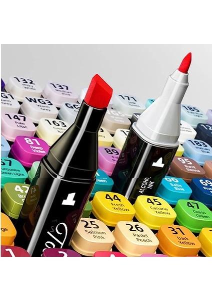 Touch Marker Art Çift Uçlu 48 Adet Kalem Seti Çantalı Premium Keçeli Boyama Kalemi modelleri
