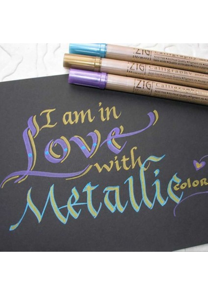 MS-8400 Kaligrafi Kalemi Metalik 6'lı Set modelleri