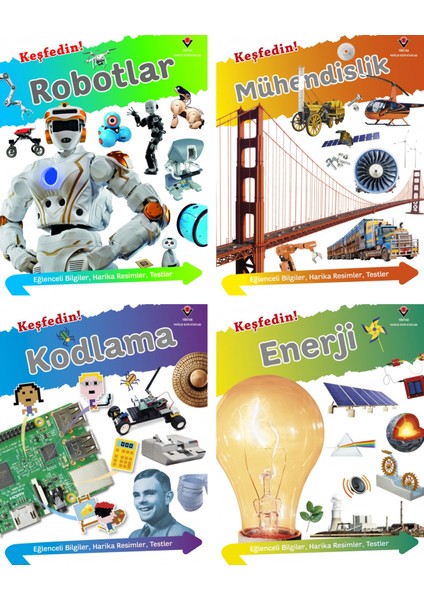 Keşfedin! Serisi Kodlama - Robotlar - Mühendislik - Enerji 4 Kitap