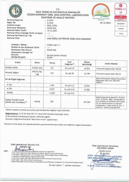 Erken Hasat Naturel Sızma Zeytinyağı 500ML
