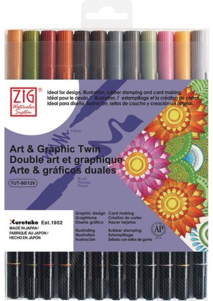 Art & Graphic Twin Brush Pen 12'li Set