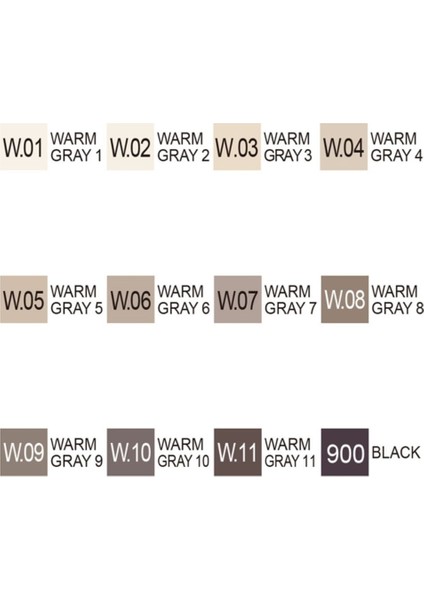 Kurecolor Twin Ws Marker Warm Gray Color 12LI Set