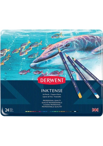 Inktense Pencil 24'lü Teneke Kutu (Mürekkep Kalemi)