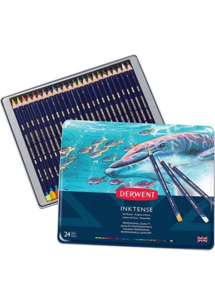 Inktense Pencil 24'lü Teneke Kutu (Mürekkep Kalemi)