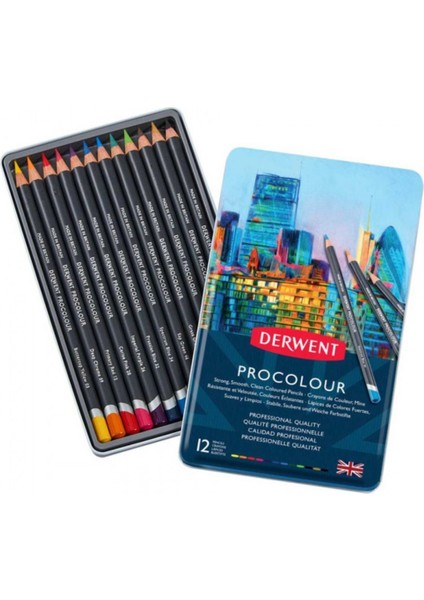 Procolour Pencil (Kuru Boya Kalemi) 12'li Teneke Kutu