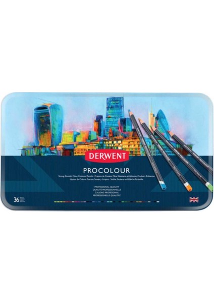 Procolour Pencil (Kuru Boya Kalemi) 36'lı Teneke Kutu