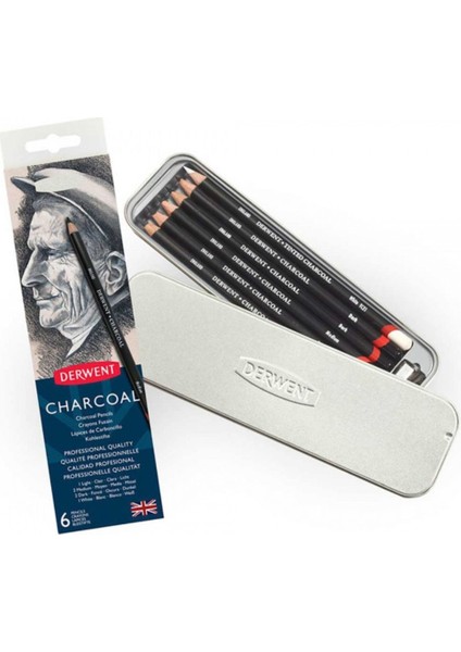 Charcoal Pencil 6'lı Teneke Kutu fiyatları