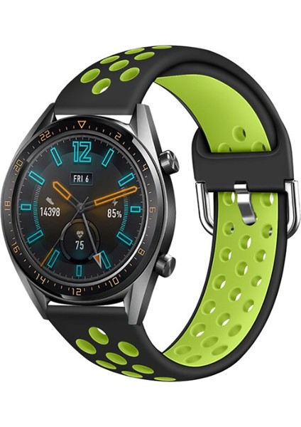 Huawei Watch Gt 3 46MM Çift Renkli Esnek Delikli Silikon Kordon KRD10