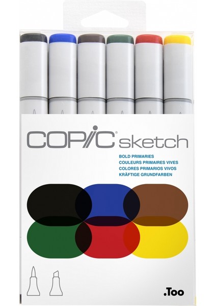 Sketch Marker 6'lı Set Bold Primaries Renk