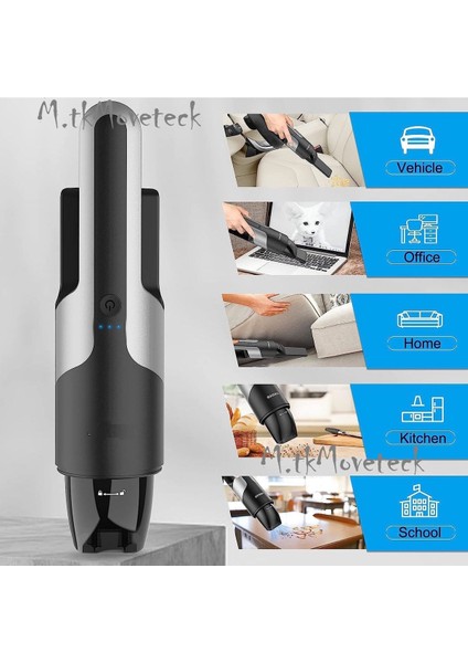 V1 Araç Içi Temizlik Için Mini El Süpürgesi Şarj Edilebilir Powerbank Tip Araba Süpürgesi Değiştirilebilir Başlık