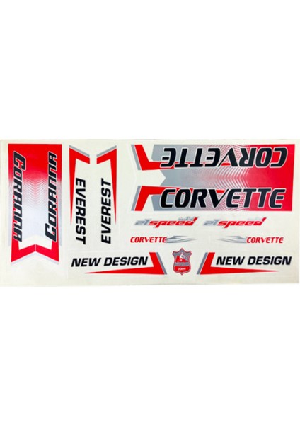 Bisiklet Etiket Kırmızı Corvette Everest 24/26 Jant Bisiklet Aksesuar fırsatları