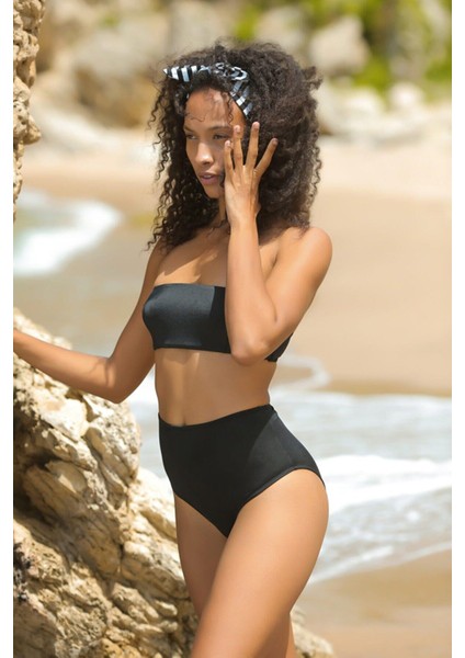 Tokalı Üst Yüksek Bel Alt Bikini Takım Db200564bt