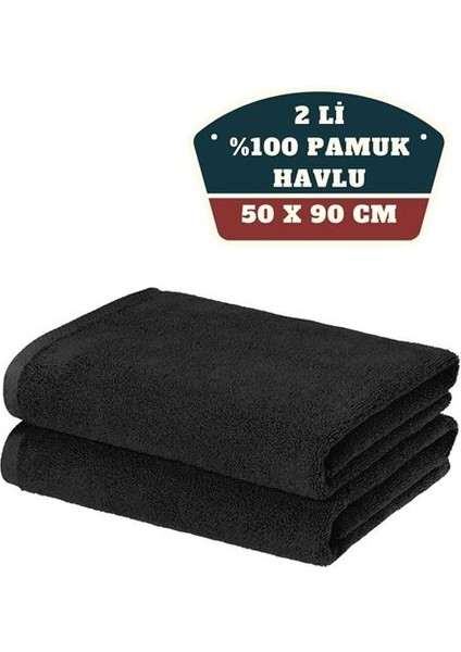 Transformacion 12 Adet Mikrofiber El Yüz Spor Havlusu 50X90 Siyah