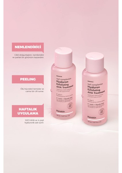 Hyaluron Exfoliating Aha Treatment Pürüssüz ve Parlak Cildi Ortaya Çıkaran Tonik 150 ml fiyatları