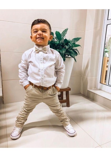 Unisex Günlük Keten Rahat Beyaz Bebek&çocuk Sneaker Bağcıklı Kısa Convers Modeli Spor Ayakkabı