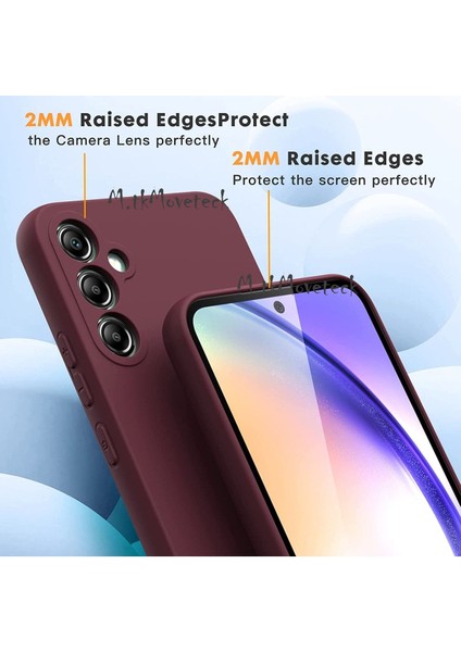 Samsung Galaxy M14 Kılıf Kamera Korumalı Yumuşak Içi Kadife Süet Silikon + 9h Temperli Cam