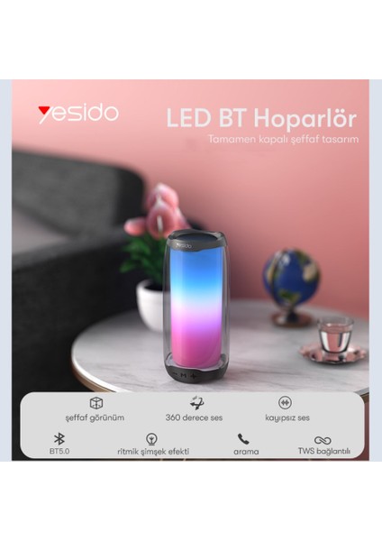 YSW09 Rgb Kablosuz Soundbar Multimedya Hoparlör Speaker Bluetooth Hoparlör